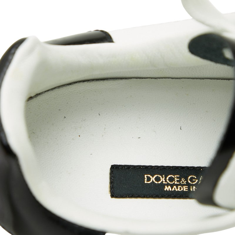 ドルチェアンドガッバーナ ポルトフィーノ スニーカー サイズ：36 ホワイト ブラック レザー フェイクパール レディース DOLCE&GABBANA 【中古】