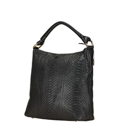 レザージュエルズ JRA パイソン ハンドバッグ ワンショルダーバッグ ブラック レザー レディース 【中古】