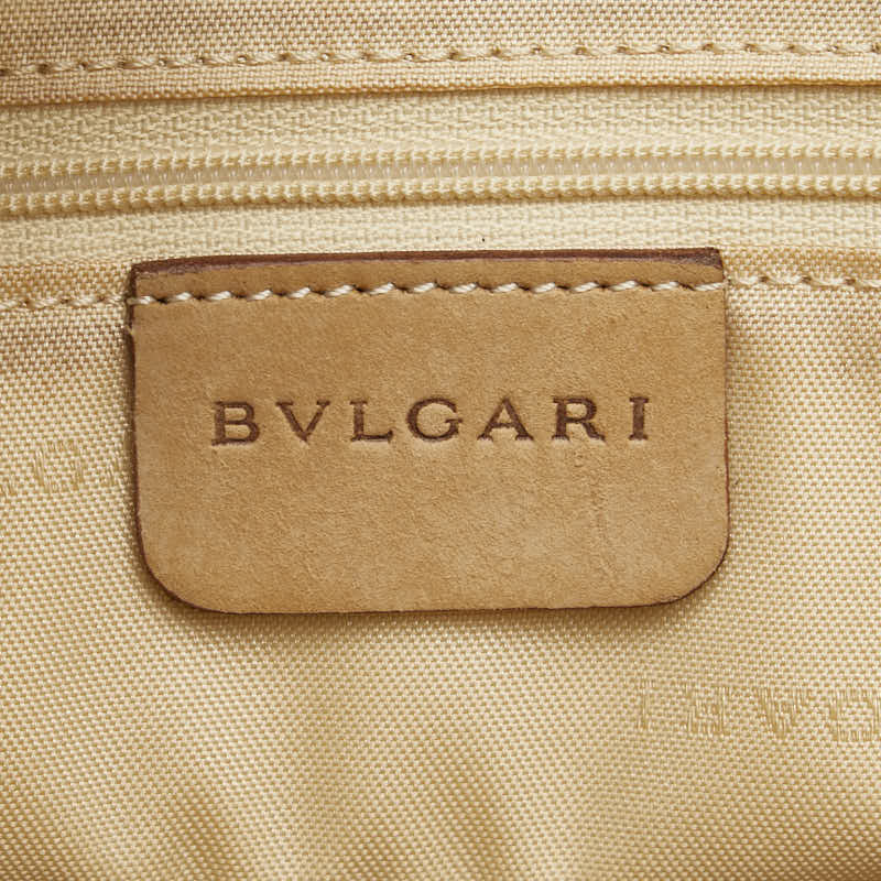 ブルガリ デコルテ ハンドバッグ ベージュ スウェード レザー レディース BVLGARI 【中古】