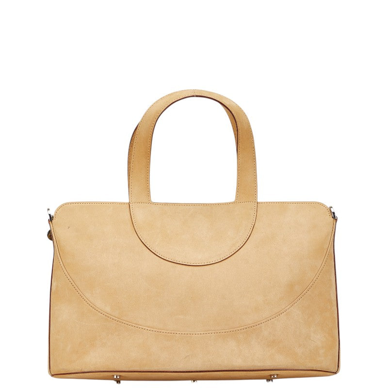 ブルガリ デコルテ ハンドバッグ ベージュ スウェード レザー レディース BVLGARI 【中古】