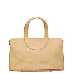 ブルガリ デコルテ ハンドバッグ ベージュ スウェード レザー レディース BVLGARI 【中古】