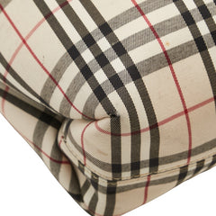 バーバリー ノバチェック トートバッグ ベージュ ブラック キャンバス レディース BURBERRY 【中古】