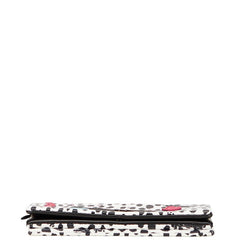 ツモリチサト 猫 ハート ドット モチーフ 長財布 ホワイト ブラック マルチカラー レザー レディース TSUMORI CHISATO 【中古】