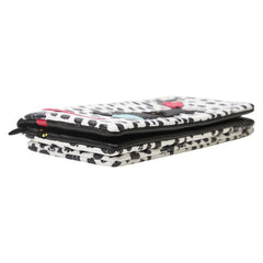 ツモリチサト 猫 ハート ドット モチーフ 長財布 ホワイト ブラック マルチカラー レザー レディース TSUMORI CHISATO 【中古】