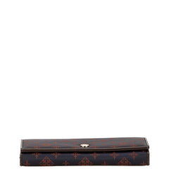 ラシット ロゴ 長財布 ブラウン ナイロン レザー レディース russet 【中古】