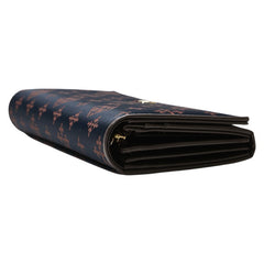 ラシット ロゴ 長財布 ブラウン ナイロン レザー レディース russet 【中古】