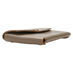 イルビゾンテ 名刺入れ カードケース グレージュ レザー メンズ IL BISONTE 【中古】