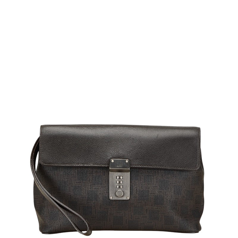 ダンヒル ディーエイト ダイヤルロック セカンドバッグ クラッチバッグ ブラウン PVC レザー メンズ Dunhill 【中古】