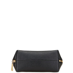 マイケルコース リボン ポーチ ブラック ゴールド レザー レディース Michael Kors 【中古】