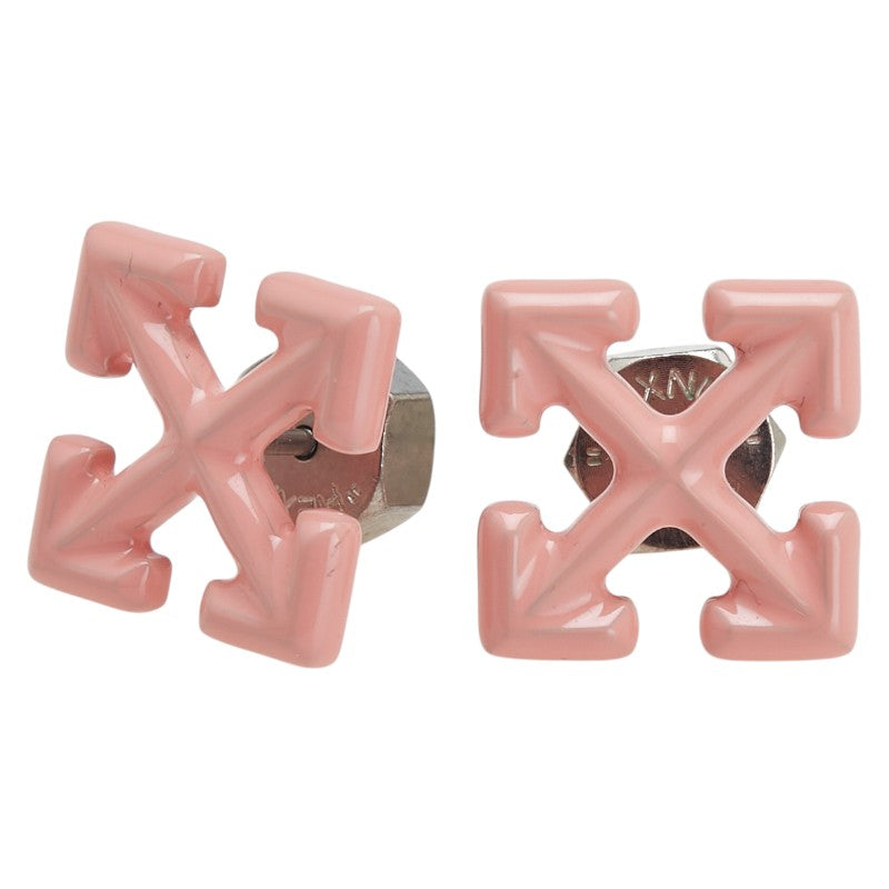 オフホワイト ミニ アロー スタッドピアス ピンク エナメル メンズ OFF-WHITE 【中古】