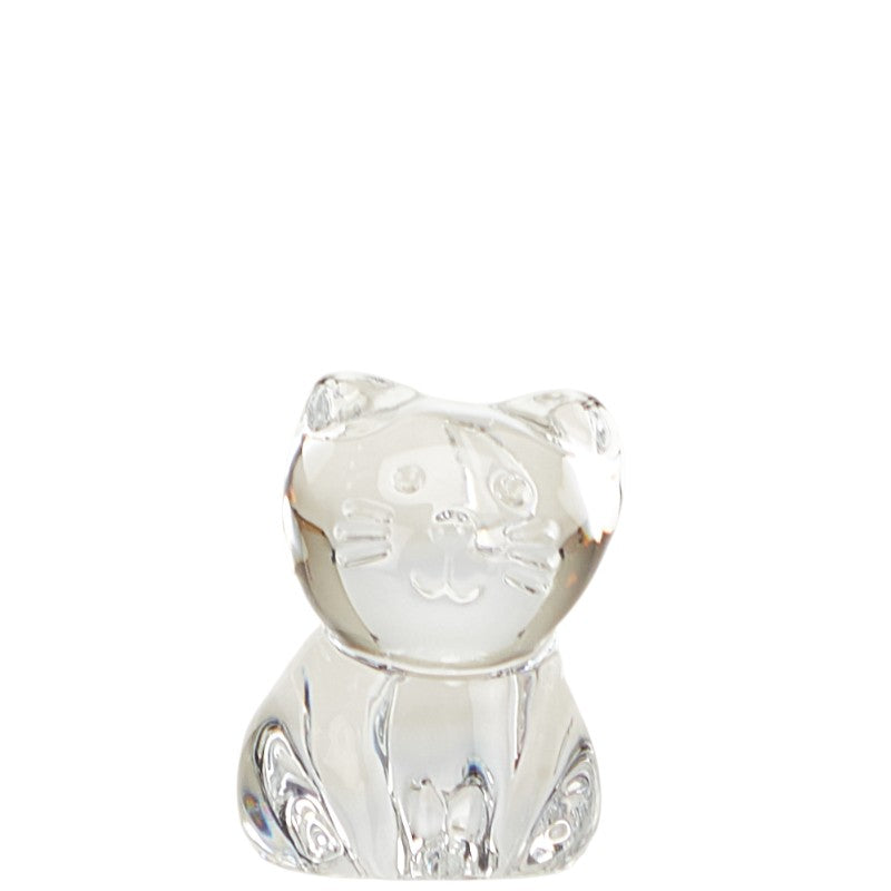 バカラ ミニマルズ キャット オブジェ 置物 クリア ガラス レディース Baccarat 【中古】