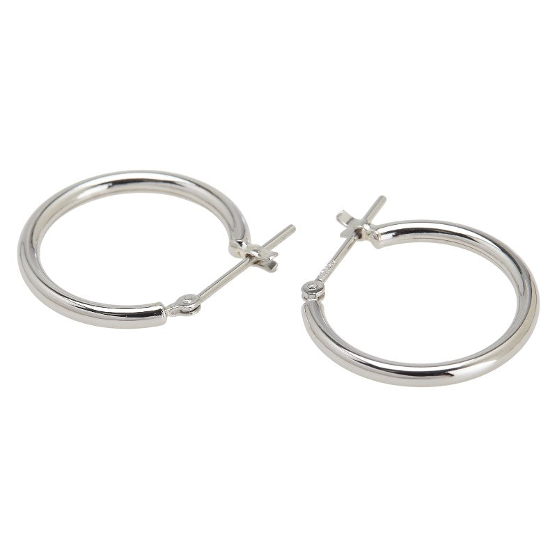 Pt900 プラチナ フープピアス レディース 【中古】