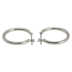 Pt900 プラチナ フープピアス レディース 【中古】