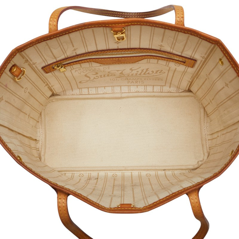 ルイ ヴィトン ダミエ アズール ネヴァーフルPM トートバッグ ショルダーバッグ N51110 ホワイト PVC レザー レディース LOUIS VUITTON 【中古】