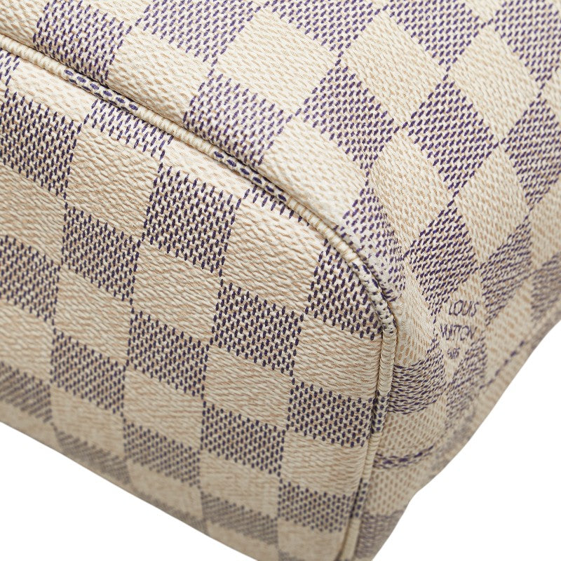 ルイ ヴィトン ダミエ アズール ネヴァーフルPM トートバッグ ショルダーバッグ N51110 ホワイト PVC レザー レディース LOUIS VUITTON 【中古】