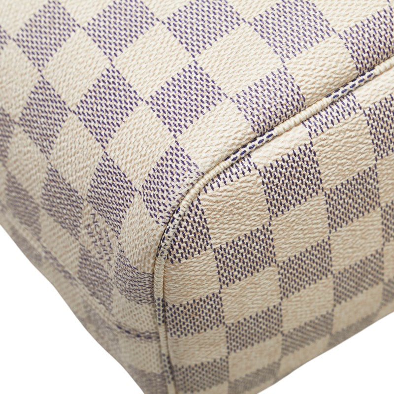 ルイ ヴィトン ダミエ アズール ネヴァーフルPM トートバッグ ショルダーバッグ N51110 ホワイト PVC レザー レディース LOUIS VUITTON 【中古】