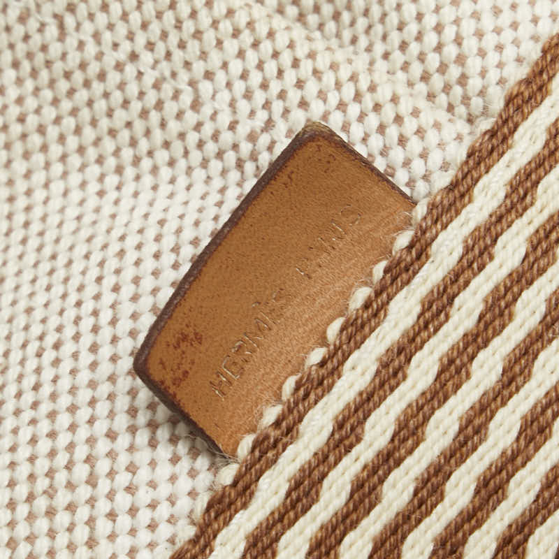 エルメス ニューフールトゥ カバス ハンドバッグ トートバッグ ベージュ ブラウン キャンバス レディース HERMES 【中古】