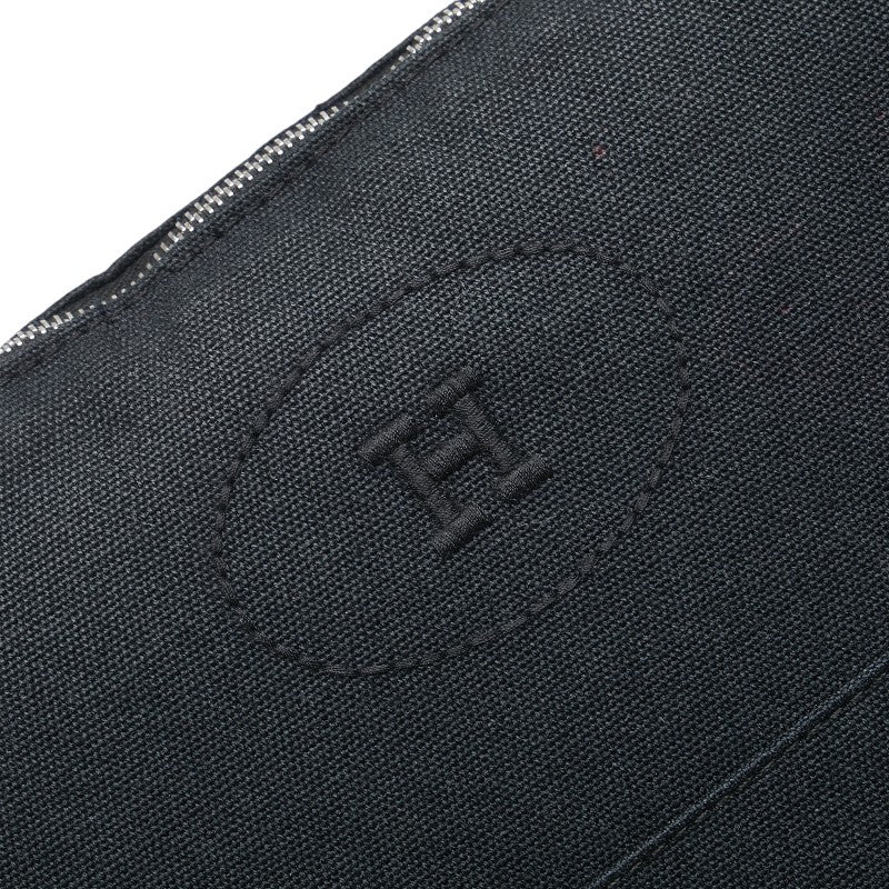 エルメス ボリードポーチ30 ポーチ 小物入れ ブラック キャンバス レザー レディース HERMES 【中古】