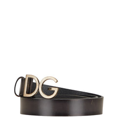 ドルチェアンドガッバーナ DGロゴ ベルト 95.38 BC3981 ブラック レザー メンズ DOLCE&GABBANA 【中古】