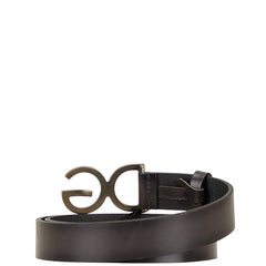 ドルチェアンドガッバーナ DGロゴ ベルト 95.38 BC3981 ブラック レザー メンズ DOLCE&GABBANA 【中古】