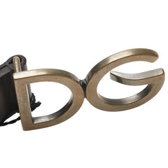 ドルチェアンドガッバーナ DGロゴ ベルト 95.38 BC3981 ブラック レザー メンズ DOLCE&GABBANA 【中古】