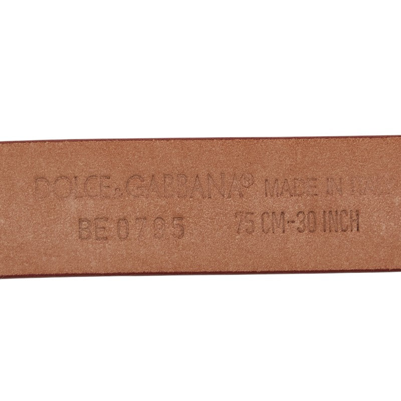 ドルチェアンドガッバーナ ロゴプレート ベルト 75.30 BE0795 オレンジ レザー メタル レディース DOLCE&GABBANA 【中古】