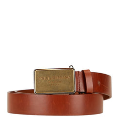 ドルチェアンドガッバーナ ロゴプレート ベルト 90.36 BC3793 ブラウン レザー メタル メンズ DOLCE&GABBANA 【中古】
