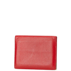 サンローラン YSLロゴ パスケース カードケース レッド ゴールド レザー レディース SAINT LAURENT 【中古】