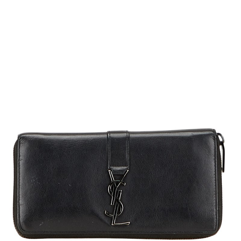 サンローラン YSLロゴ 長財布 414570 ブラック レザー レディース SAINT LAURENT 【中古】