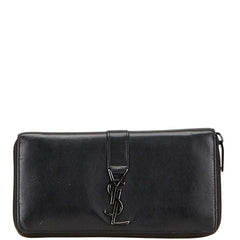 サンローラン YSLロゴ 長財布 414570 ブラック レザー レディース SAINT LAURENT 【中古】