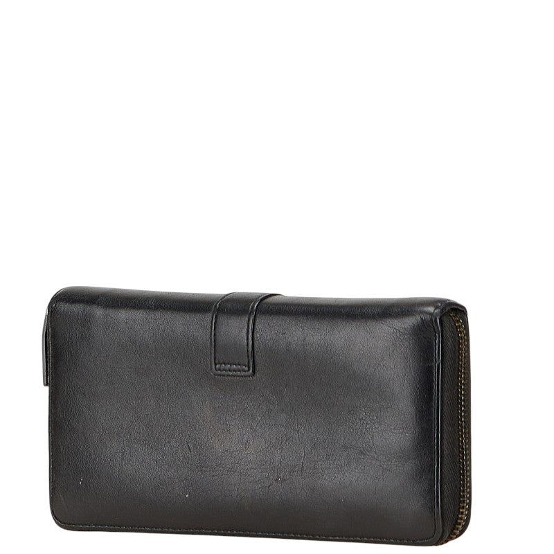 サンローラン YSLロゴ 長財布 414570 ブラック レザー レディース SAINT LAURENT 【中古】