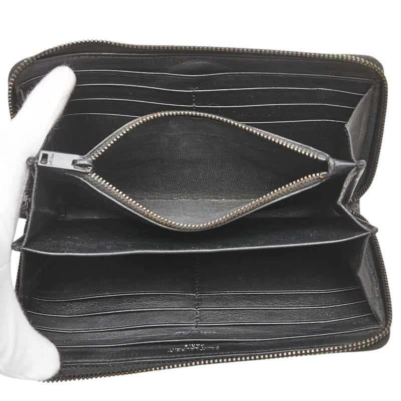 サンローラン YSLロゴ 長財布 414570 ブラック レザー レディース SAINT LAURENT 【中古】