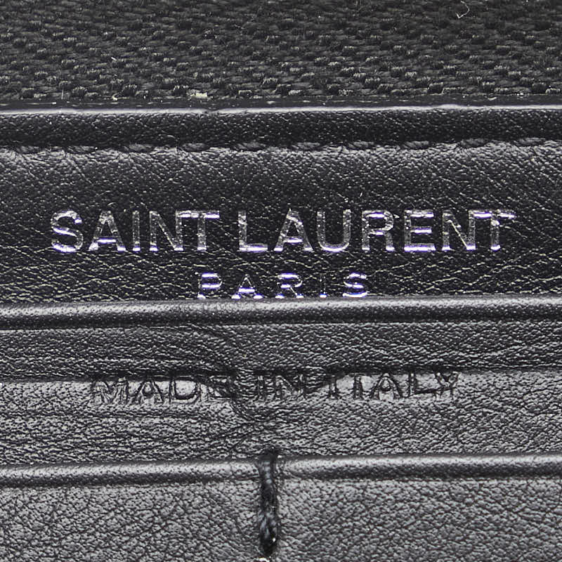 サンローラン YSLロゴ 長財布 414570 ブラック レザー レディース SAINT LAURENT 【中古】