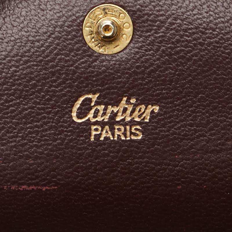 カルティエ マストライン コインケース ワインレッド ゴールド レザー レディース CARTIER 【中古】
