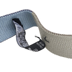 エルメス キャトルタン スリム ニットタイ ネクタイ ブルー グレー シルク レディース HERMES 【中古】