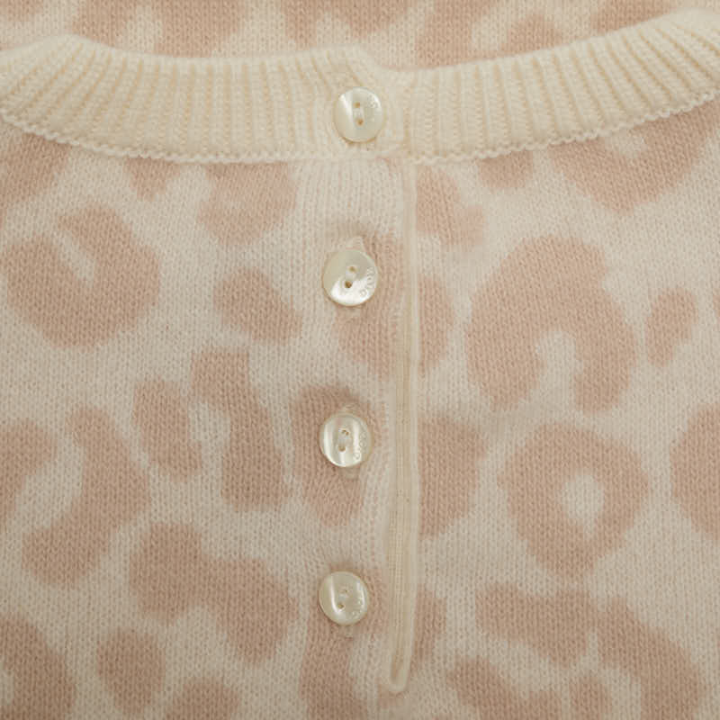 ディオール レオパード ニットワンピース サイズ:12 ピンク ベージュ ウール レディース Dior 【中古】