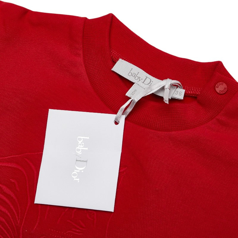ディオール ベイビーディオール タイガー トラ カットソー サイズ:36 レッド コットン ポリウレタン レディース Dior 【中古】