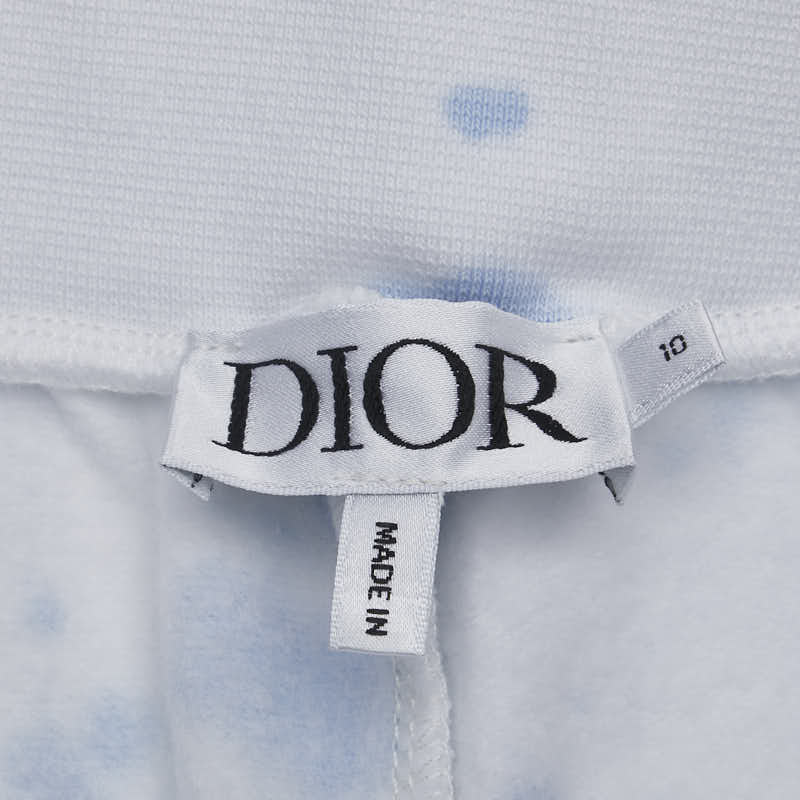 ディオール タイダイ柄 パンツ ハーフパンツ サイズ：10 ホワイト ライトブルー コットン ポリウレタン レディース Dior 【中古】