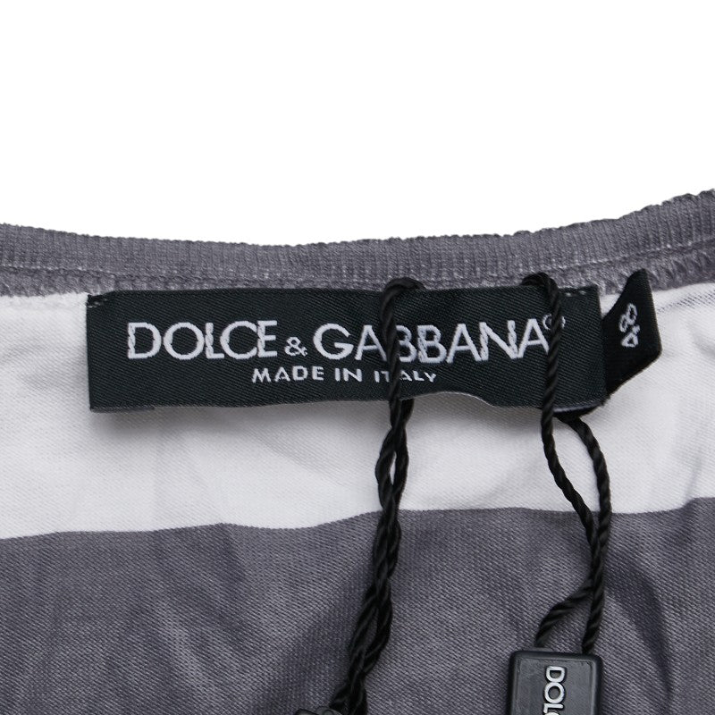 ドルチェアンドガッバーナ ボーダー タンクトップ サイズ:48 ホワイト グレー コットン メンズ DOLCE&GABBANA 【中古】
