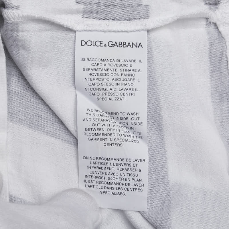 ドルチェアンドガッバーナ ボーダー タンクトップ サイズ:48 ホワイト グレー コットン メンズ DOLCE&GABBANA 【中古】