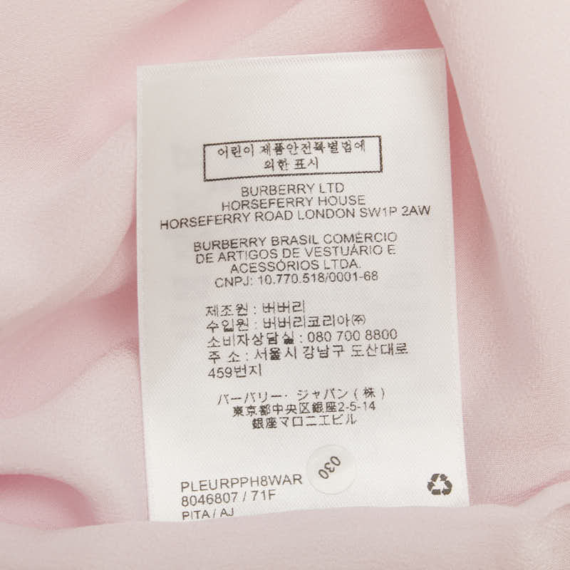 バーバリー ドレス ノースリーブワンピース サイズ:6 ピンク ポリエステル レディース BURBERRY 【中古】