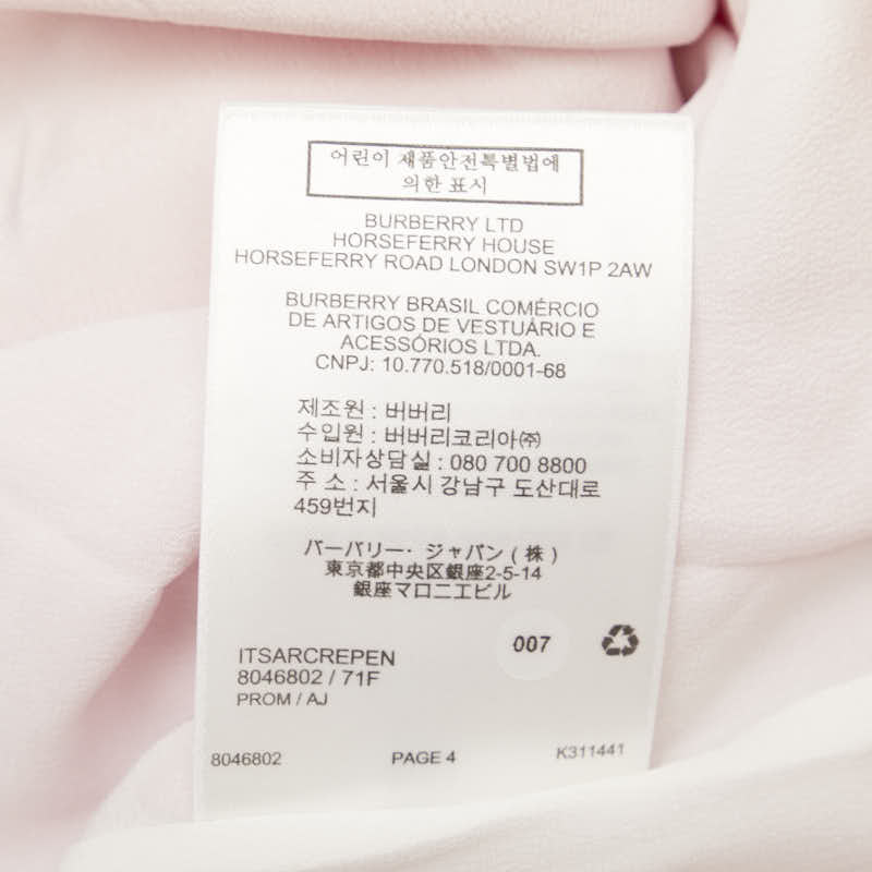 バーバリー ドレス ワンピース サイズ:10 ピンク レッド シルク レディース BURBERRY 【中古】