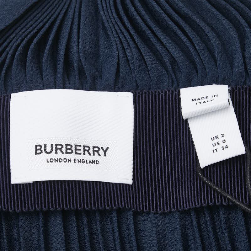 バーバリー プリーツ キャミソールワンピース サイズ:2 ネイビー ポリエステル レディース BURBERRY 【中古】