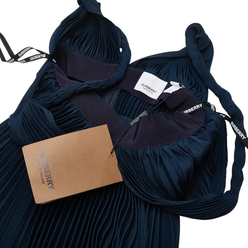 バーバリー プリーツ キャミソールワンピース サイズ:2 ネイビー ポリエステル レディース BURBERRY 【中古】