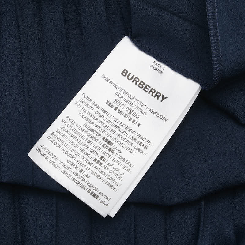 バーバリー プリーツ キャミソールワンピース サイズ:2 ネイビー ポリエステル レディース BURBERRY 【中古】