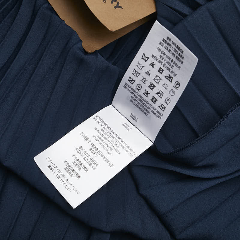 バーバリー プリーツ キャミソールワンピース サイズ:2 ネイビー ポリエステル レディース BURBERRY 【中古】