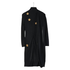 バーバリー 星 スター フリンジ ドレス ワンピース ブラック ゴールド レーヨン シルク レディース BURBERRY 【中古】
