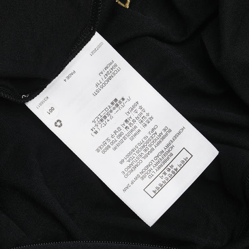 バーバリー 星 スター フリンジ ドレス ワンピース ブラック ゴールド レーヨン シルク レディース BURBERRY 【中古】