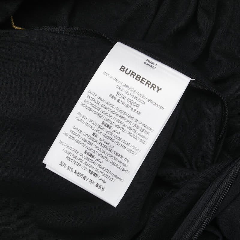バーバリー 星 スター フリンジ ドレス ワンピース ブラック ゴールド レーヨン シルク レディース BURBERRY 【中古】