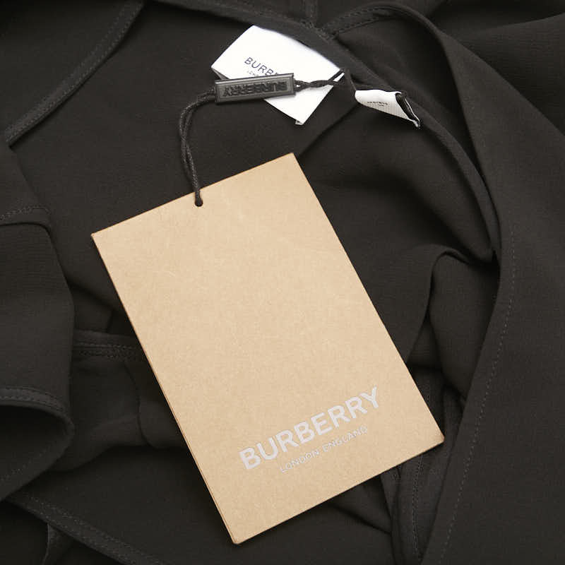 バーバリー インナー付き ドレス ワンピース サイズ:6 ブラック シルク レディース BURBERRY 【中古】